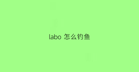 labo怎么钓鱼(labo钓鱼竿)